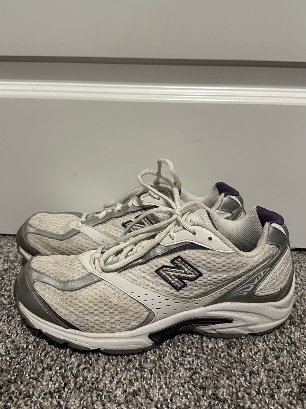 New Balance Women's White & Purple Athletic Sneakers